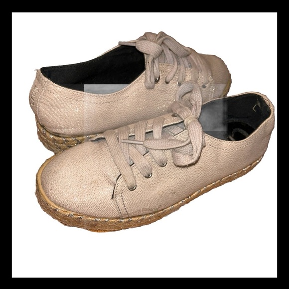 🎉HP🎉Circus by Sam Edelman Metallic Espadrilles Platform Gold Shimmer Sneakers 8 - Picture 12 of 13